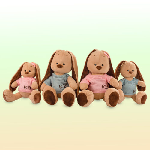 Peluche Conejo con Chompa Celeste o Rosada