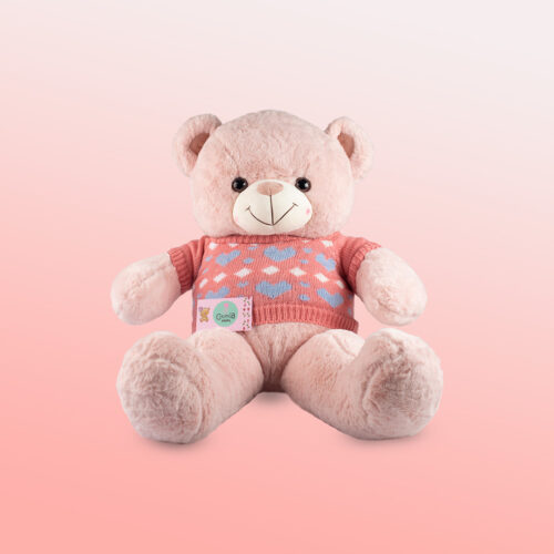 Peluche Oso con chompa tejida corazón