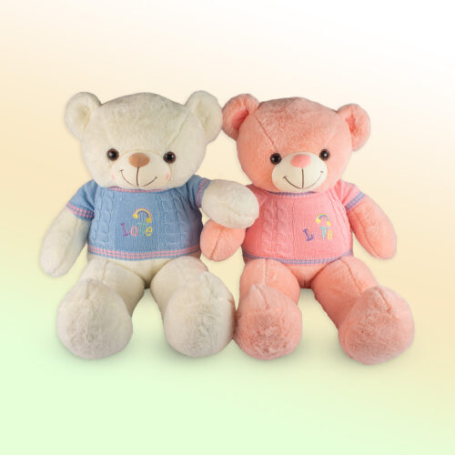 Peluche Grande con Chompa tejida arcoiris